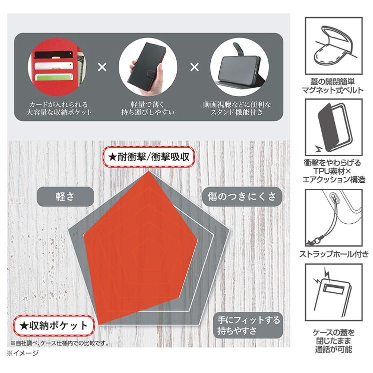 arrows ホワイト 本体 + レッド手帳型ケース arrows Alpha ケース 手帳型 シンプル docomo F-51F アローズ