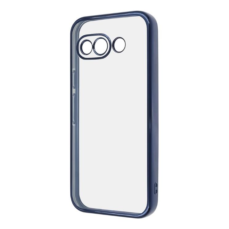 【美品】GooglePixel9a ＋透明ケース ray-out GooglePixel9a ケース クリア ブルー メタリック フレーム