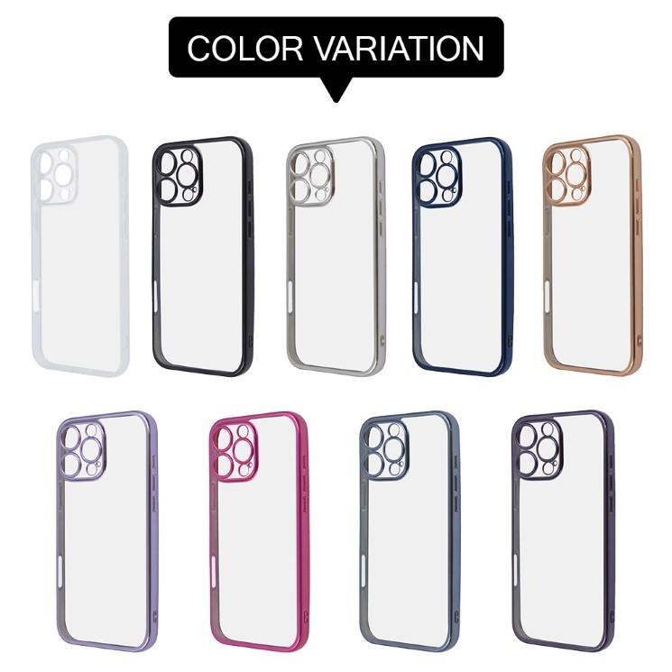 新品 シルバー iPhone16proMax 用ケース ray-out iPhone16ProMax ケース クリア シルバー メタリック