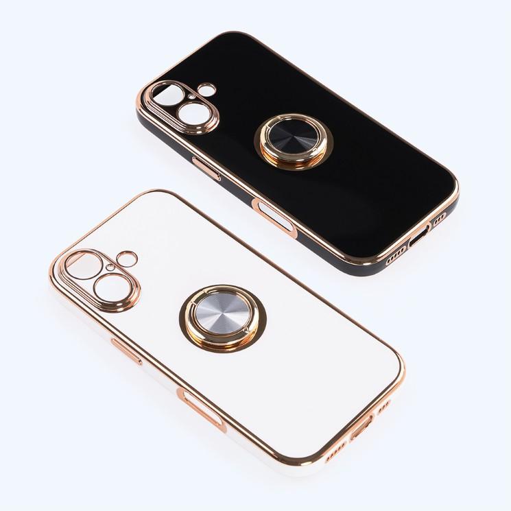ray-out（レイアウト） iPhone17 ケース リング付 ブラック ゴールド