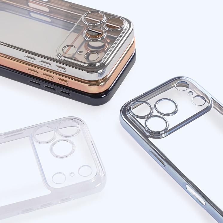 ray-out（レイアウト） iPhone17Pro ケース クリア ピンク ゴールド