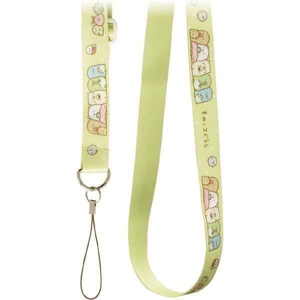 291円 セール特別価格 ネックストラップ すみっコぐらし グリーン 名札 社員証 スマホ アクセサリー 事故防止 落下防止 可愛い かわいい おしゃれ グルマン