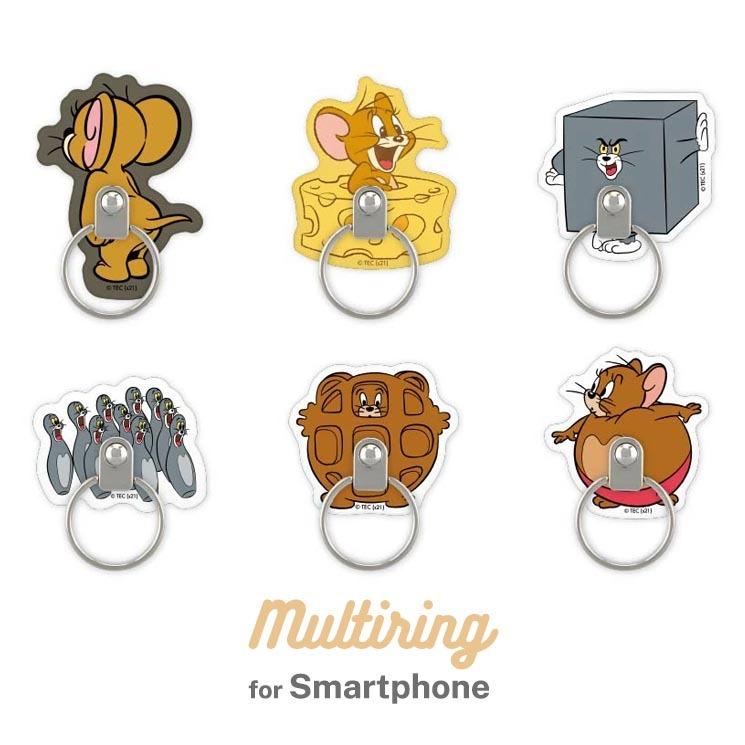 スマートフォン スマホリング トムアンドジェリー バックスタイル チーズ 金庫 ピン ワッフル まんまる 落下防止 マルチリング アクセ 可愛い かわいい おしゃれ 税込 送料無料