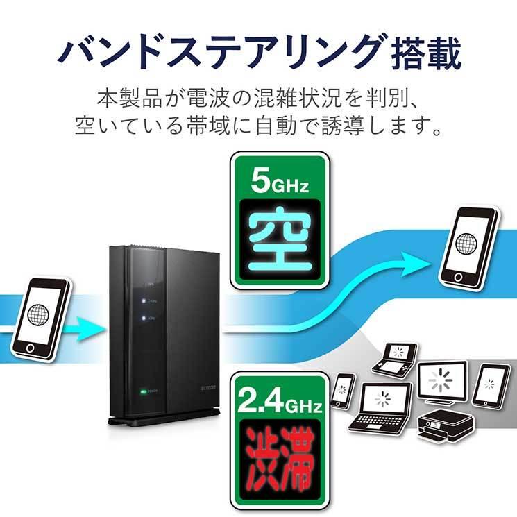 ELECOM 無線LANルーター 標準モデル 867Mbps 最大5765Mbpsで超高速な無線通信を実現！次世代規格“Wi-Fi 7