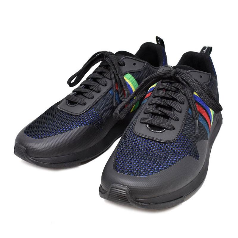 数量限定価格 ポールスミス Navy Black Anyl Rap16 M2s 27cm Ukサイズ8 ストライプ ブラックネイビー メンズ ラピッド Rappid スニーカー メッシュ レザー Smith Paul スニーカー Www 11thspace Com