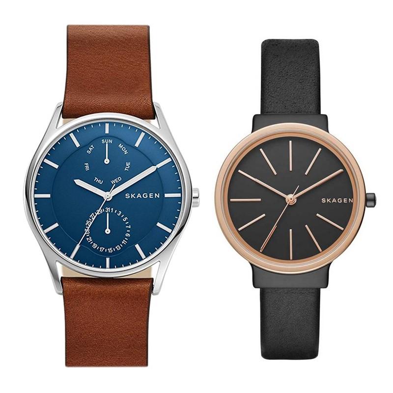 3年保証 スカーゲン Skagen ペアウォッチ レザーベルト ブルー ブラック 腕時計 メンズ レディース ユニセックス Skw6449 Skw2480 ポイント消化 Set セレクトショップクロス 通販 Yahoo ショッピング