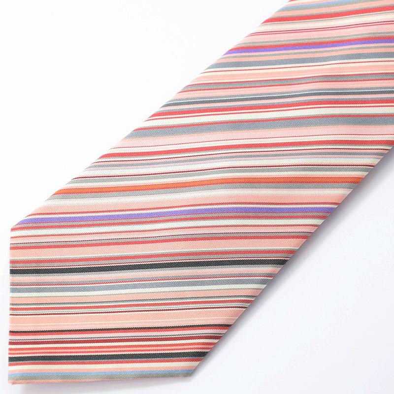 新品タグ付　ポールスミス　ネクタイ　ピンク　マルチカラー　ストライプ　現行タグ Paul Smith（ポール・スミス） 【すぐに渡せるおしゃれなラッピング付