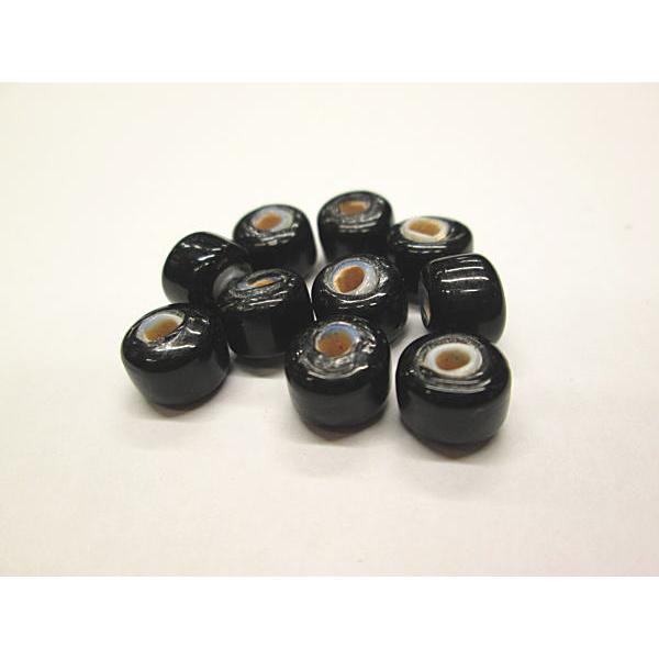 B-4　ホワイトハート ガラスビーズ ブラック 黒  数量1で10個入り アクセサリーパーツ 艶アリ 材料 |  | 01