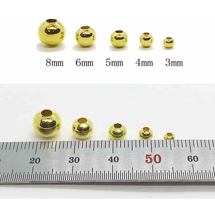 B-5  ゴールドコーティングビーズ サイズは５種類 8ｍｍ6ｍｍ5ｍｍ4ｍｍ3ｍｍ アクセサリー 材料に |  | 01