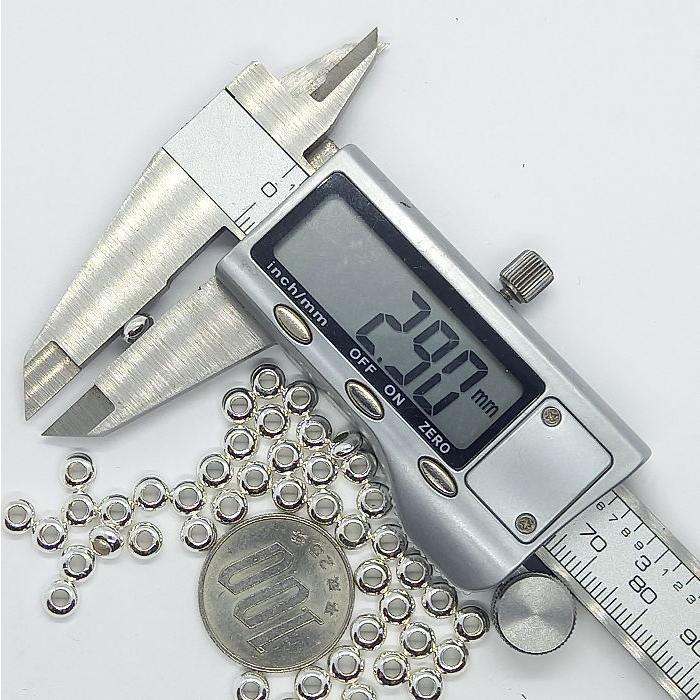 S-1ナバホビーズ・円盤・ シルバービーズ シルバー ビーズ 直径約5.4ｍｍ　Silver925  そろばん型(穴大き目) 材料 アクセサリー クラフト |  | 02
