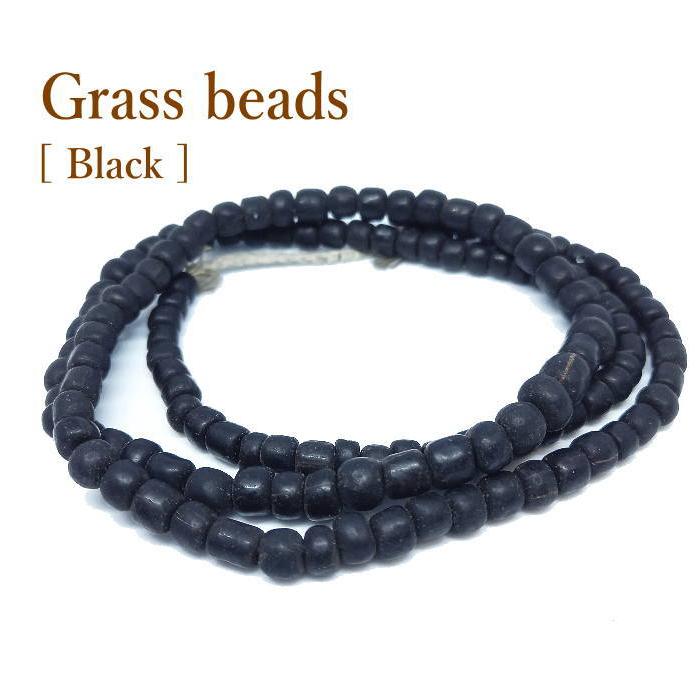 B-136 ガラスビーズ スリガラス ブラック 1連約120粒以上 オールド感 アクセサリー 材料 パーツ | 