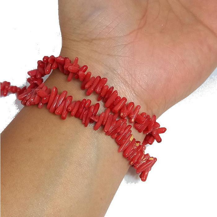 B-133 さざれ珊瑚ビーズ コーラル 赤染め 山珊瑚 1連約200粒以上 オールド感 アクセサリー 材料 パーツ |  | 03