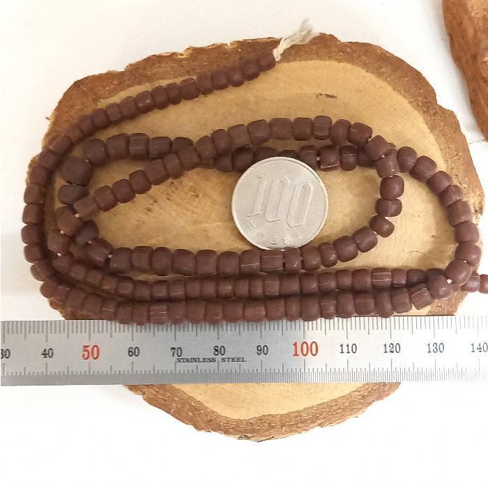 B-140 ガラスビーズ スリガラス ブラウン 1連約120粒以上 オールド感 アクセサリー 材料 パーツ |  | 02
