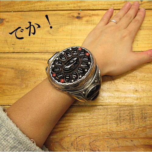 ブラックコーラル黒珊瑚バングル ハンドメイド クラスタータイプSilver925 メール便不可 腕/ネイティブ/インディアン/メンズ/バイカー インディアンジュエリー |  | 05