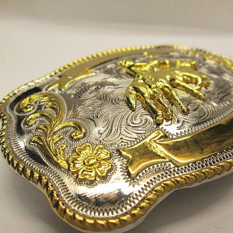 B-2バックルウエスタン スタイル メタル 合金 銀 金/インポート/西部/ベルト/贈り物 ギフトにも |  | 03