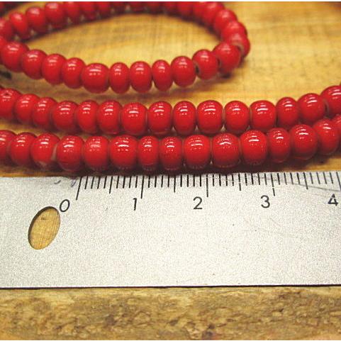 ホワイトハート ガラス ビーズ(M)赤色 1連150粒以上 オールド/インディアン/ ネイティブアメリカン アクセサリー /材料/スーパーセール |  | 03