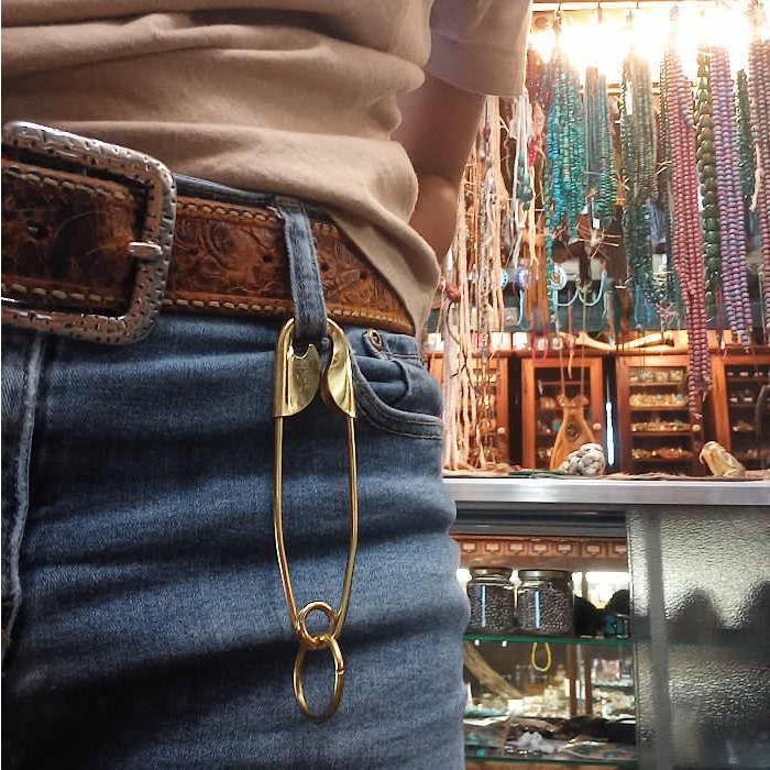 ietm-26 真鍮製 巨大 安全ピン コーティングなし無垢 安全