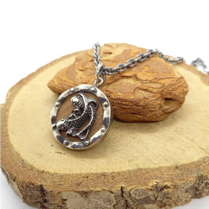 top-131 ペンダントトップ 鯉 ウッド Silver925 ペンダントヘッド 魚座 ギフト ペンダントトップ メンズ レディース | 