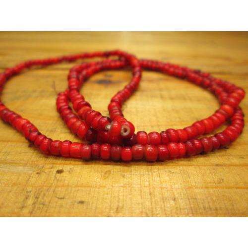 アンティークビーズ ガラス ホワイトハートビーズ 赤色 アクセサリー/パーツ/材料/ネックレス |  | 02