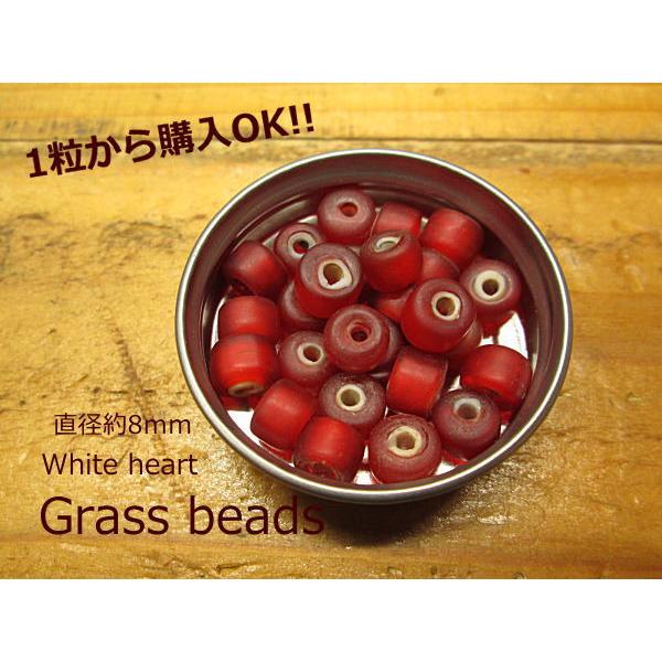 B-10ホワイトハート ビーズタイヤ型(スリガラス)直径約8ｍｍ1粒から購入OK 激渋赤色 アクセサリー 材料 ガラス クラフト | 