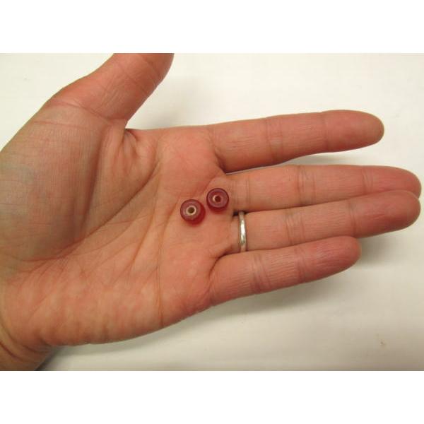 B-10ホワイトハート ビーズタイヤ型(スリガラス)直径約8ｍｍ1粒から購入OK 激渋赤色 アクセサリー 材料 ガラス クラフト |  | 02