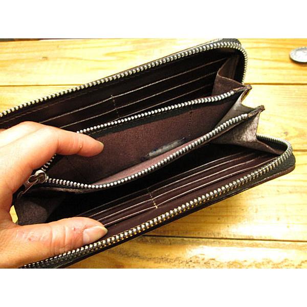 ロングウォレット ラウンドジッパー 本革 3色 バスケット スタンピング ギフト プレゼント |  | 05