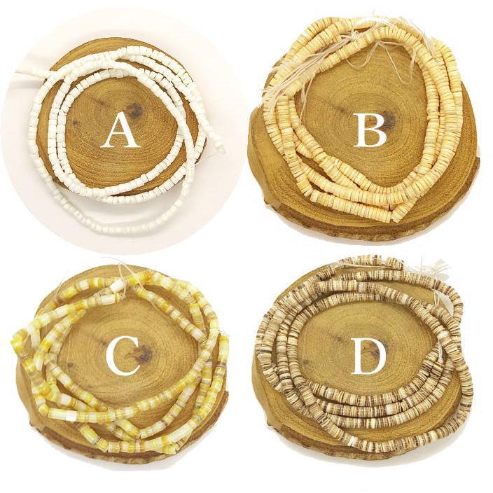 B-115 シェルビーズ 1連約60ｃｍ前後×太さ約3ｍｍ前後  ネイティブアメリカン アクセサリー  全13色 材料 貝 ビーズ サントドミンゴ インディアン 海 |  | 01