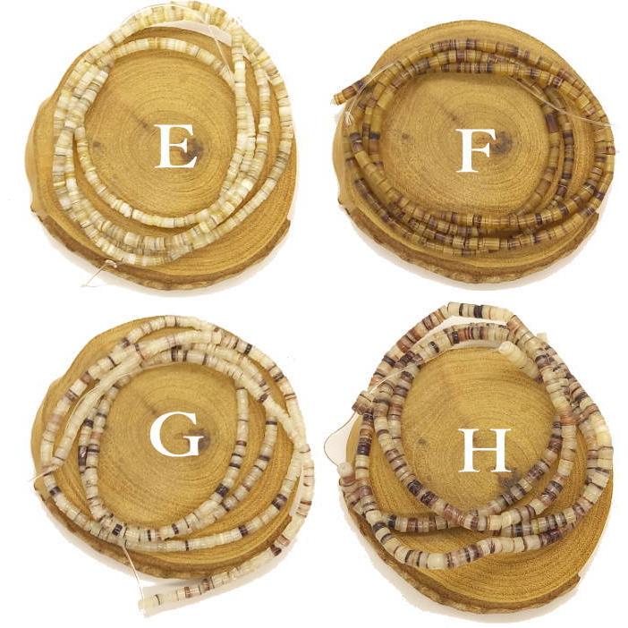 B-115 シェルビーズ 1連約60ｃｍ前後×太さ約3ｍｍ前後  ネイティブアメリカン アクセサリー  全13色 材料 貝 ビーズ サントドミンゴ インディアン 海 |  | 02