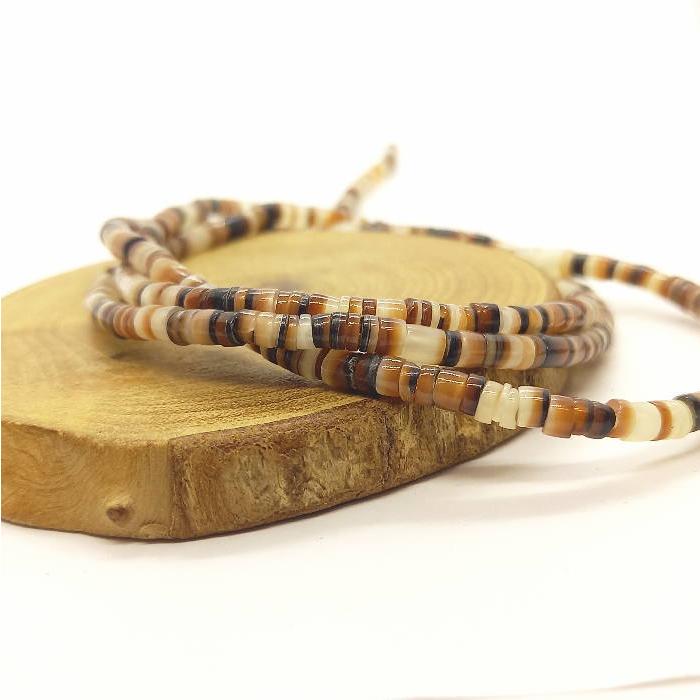 B-115 シェルビーズ 1連約60ｃｍ前後×太さ約3ｍｍ前後  ネイティブアメリカン アクセサリー  全13色 材料 貝 ビーズ サントドミンゴ インディアン 海 |  | 08