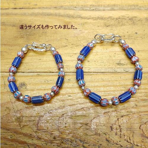 ブレスレット シェブロン ガラスビーズ 14ｃｍ　17ｃｍ ブルー アクセサリー メンズ レディース ギフト プレゼント |  | 02