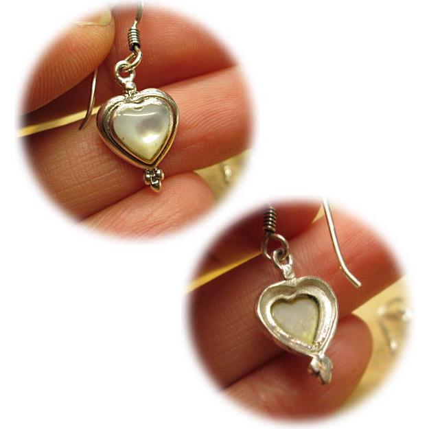 ハート ピアス シェル 土台all Silver925　ハンドメイド インディアンスタイル ギフト ホワイトデー プレゼント |  | 02