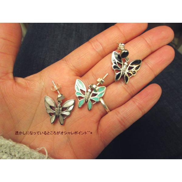 ピアス Silver925 シェル イミテーションターコイズ イミテーションオニキス 蝶々(バタフライ) アクセサリー レディース メンズ ギフト プレゼント ペット 生… |  | 02
