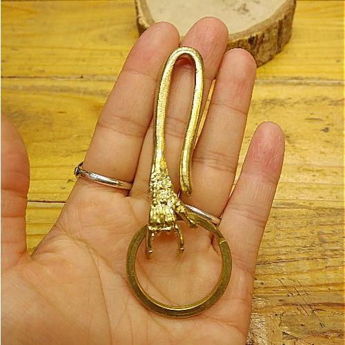 キーフック 真鍮製(無垢) スカルハンド 骸骨 キーホルダー バイカー必見/コーティングではありません |  | 03