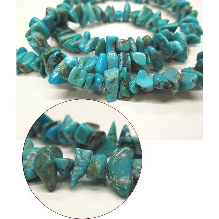 ターコイズビーズ 1連約40ｃｍ前後 アクセサリー 材料 トルコ石 ブルー さざれ |  | 01