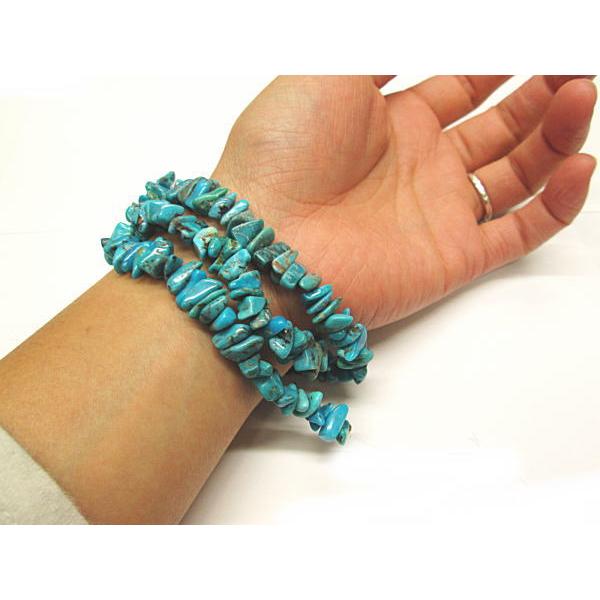 ターコイズビーズ 1連約40ｃｍ前後 アクセサリー 材料 トルコ石 ブルー さざれ |  | 03