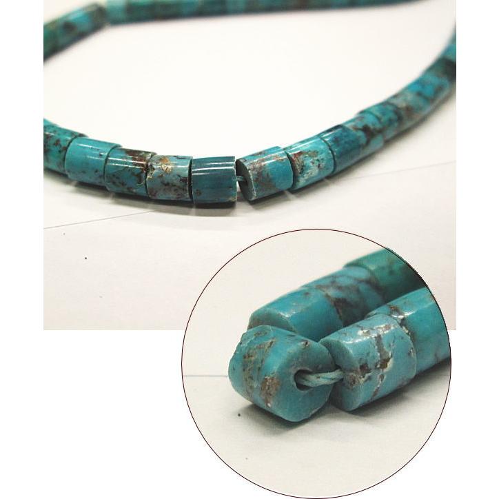 円柱ターコイズビーズ 1連約40ｃｍ前後 アクセサリー 材料 トルコ石 ターコイズ ビーズ ブルー パイプ |  | 01