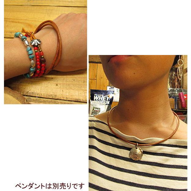 レザー　チョーカー 革紐 ナチュラル 40〜60ｃｍ シルバー925金具 アクセサリー ネックレス 太さ3ｍｍ |  | 03