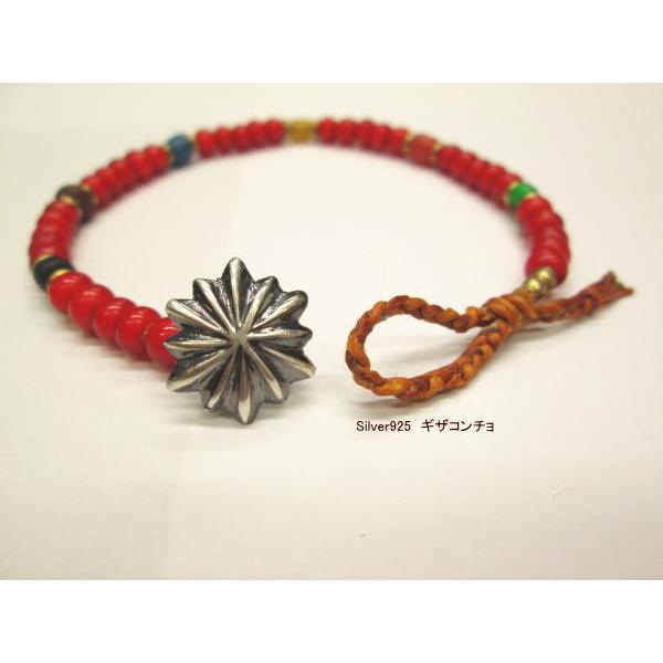 ホワイトハートビーズ ブレスレット アンクレット ギザコンチョ 太さ約5ｍｍ メンズ レディース アクセサリー 蝋引き糸 1点 |  | 01