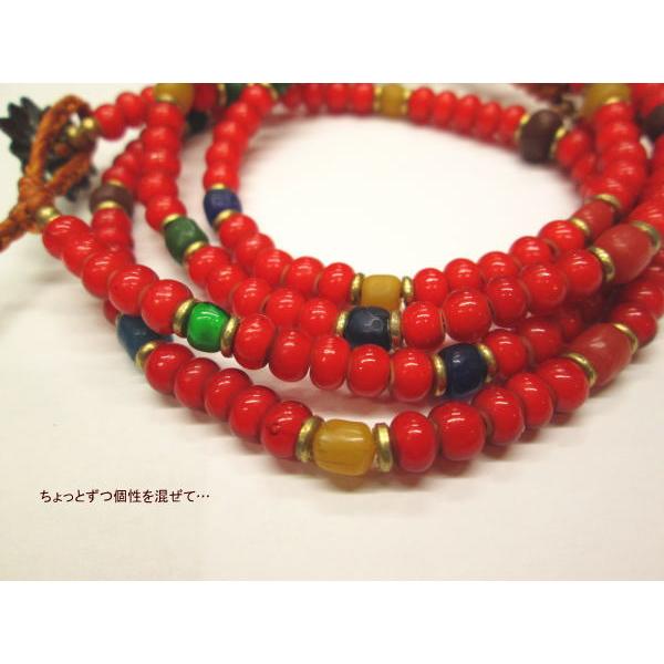 ホワイトハートビーズ ブレスレット アンクレット ギザコンチョ 太さ約5ｍｍ メンズ レディース アクセサリー 蝋引き糸 1点 |  | 02