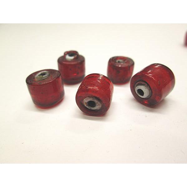 B-34ガラスビーズ(赤色) ホワイトハート 円柱型 メール便OK 材料 アクセサリー グラスビーズ オールドタイプ ホワイトハート |  | 02