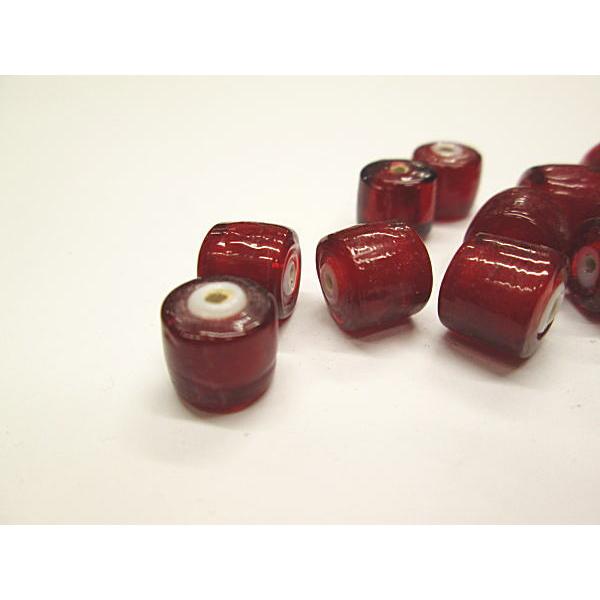 ガラスビーズ(赤色) ホワイトハート 円柱型 メール便OK 材料 アクセサリー グラスビーズ |  | 02