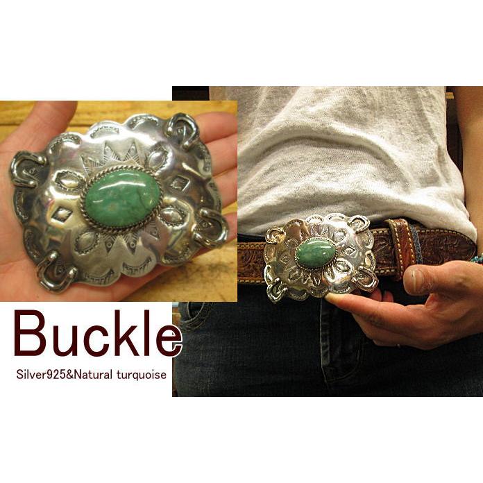 バックル ターコイズハンドメイドSilver925&グリーン ターコイズ ナバホスタイル スクエア レディース メンズ アクセサリー ベルト インディアン | 