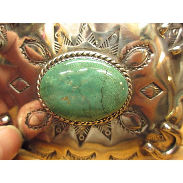 バックル ターコイズハンドメイドSilver925&グリーン ターコイズ ナバホスタイル スクエア レディース メンズ アクセサリー ベルト インディアン |  | 02