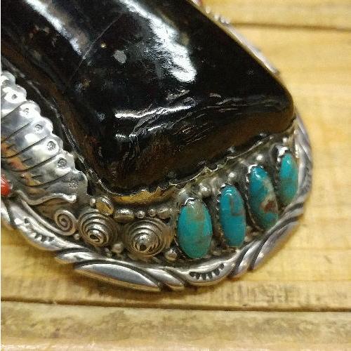 バックル ブラックコーラル 黒珊瑚 Silver925 ターコイズ ナバホ インディアンジュエリースタイル  レディース メンズ アクセサリー ベルト インディアン |  | 01