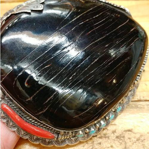 バックル ハンドメイドSilver925 ブラックコーラル(黒珊瑚)ナバホスタイルレディース メンズ アクセサリー ベルト インディアン |  | 01