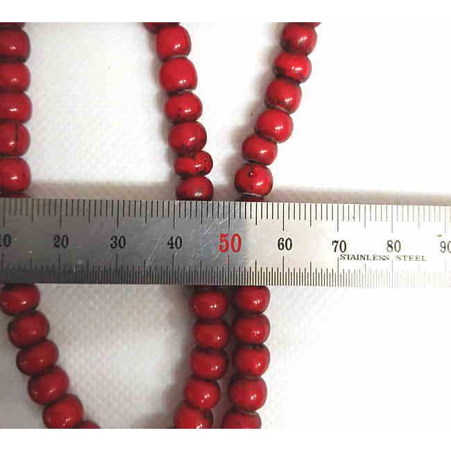 OB-7.8mm 血赤ガラス ビーズ  ホワイトハート オールドタイプ 直径約7.8ｍｍ 1連100〜110粒 粒 材料 インディアン ネイティブ アクセサリー 民族 |  | 04