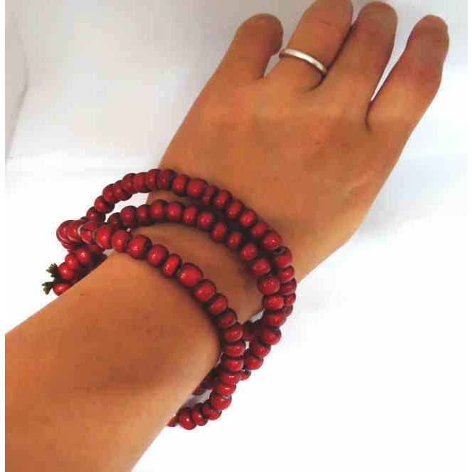 OB-7.8mm 血赤ガラス ビーズ  ホワイトハート オールドタイプ 直径約7.8ｍｍ 1連100〜110粒 粒 材料 インディアン ネイティブ アクセサリー 民族 |  | 05