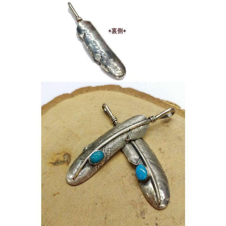 フェザー ペンダントトップ Silver925&ターコイズ ハンドメイド(縦6ｃｍ) メール便OK アクセサリー/ /ターコイズ ペンダント/インディアン/ペンダント/イ… |  | 01