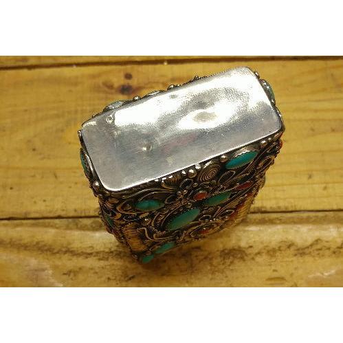 シガーケース ターコイズ&Silver925 ハンドメイド ナバホスタイル 喫煙具 ギフト プレゼント インディアン |  | 02