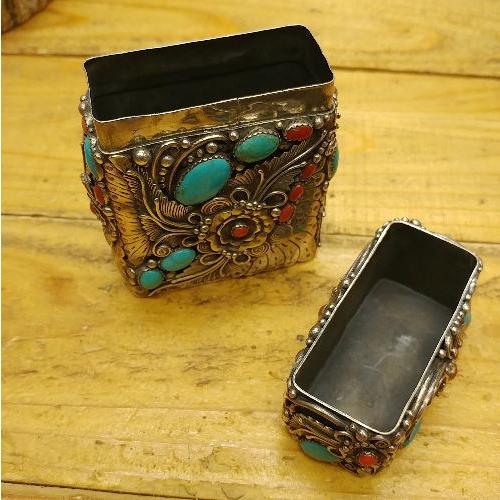 シガーケース ターコイズ&Silver925 ハンドメイド ナバホスタイル 喫煙具 ギフト プレゼント インディアン |  | 03